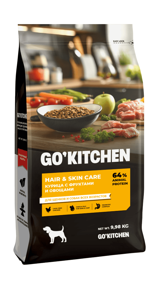 GO! KITCHEN Сухой корм для собак с курицей, фруктами и овощами 9,98 кг