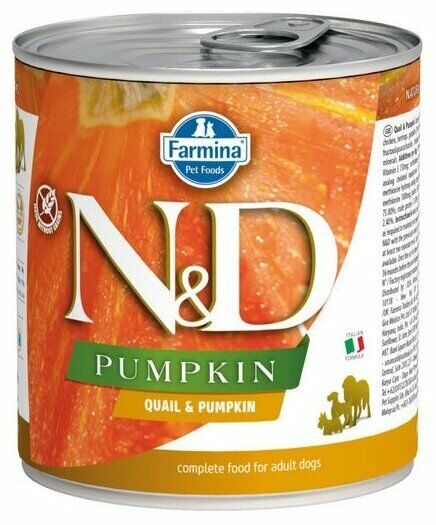 FARMINA Pumpkin Консервы для собак перепел с тыквой 0,285 кг