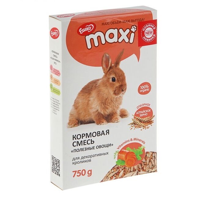 ЕШКА MAXI Корм для декоративных кроликов с овощами 0,75 кг